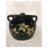 Old bean pot 7 inches tall 11 diameter Lid is