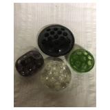 Flower frogs one black one purple one green one