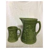 Old pitcher with mug