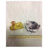 Lamp cover dish and cow covered dish