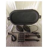 Miscellaneous iron cook stove tools 2 irons