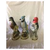 Jim Beam bottles Robin Bluejay Woodpecker