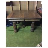 Square Oak table with five legs 28 inches tall 42