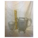 Glass and picture with deer