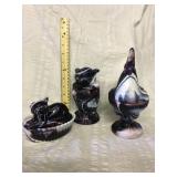 Purple slag Owl cover dish restaurant cover dish