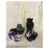 Purple swag cover dishes Rabbit swan rabbit owl