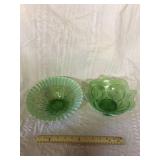 Green glass bowls