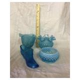 Miscellaneous blue glass