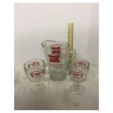 Miller pitcher and glasses