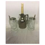 Thermal pitcher and two etched  signs Eagle
