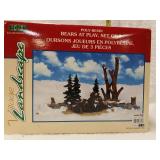 Lemax village accent. Bears at play. Set of three