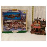 2 pc Lemax. Jenny coffee shop lighted house and