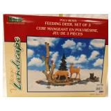 Lemax poly - resin Feeding Deer, set of 3