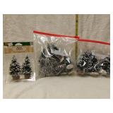 16 pc table accents frosted trees