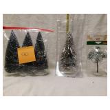 5 pc table accent frosted trees