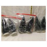 6 pc table accents frosted trees