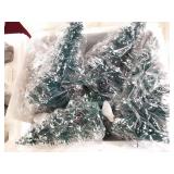 10 piece village table accent. Frosted Christmas