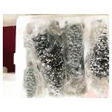 6 piece village table accents frosted trees with