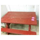 Red kids picnic table