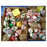 2 boxes of glass ornaments