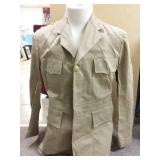 Naval officer khaki jacket. WWII. Missing buttons