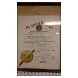State of Maryland Governor certificate for