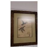 Ducks flying colored drawing