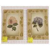 2 hydrangea wall decorations