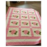 Pink flower quilt