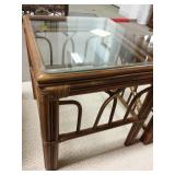 Patio glass top end table (Matches 378, 379, 380,