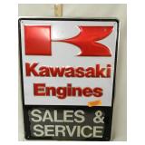 Kawasaki Engine metal sign