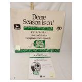 John Deere card board sign and package of bearing