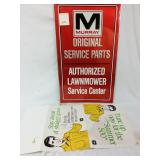 Murrey tin sign and John Deere cardstock triangle