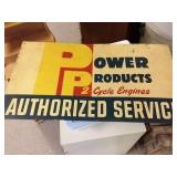 Power products authorized service metal sign