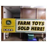John Deere farm toys sold here vinyl sign