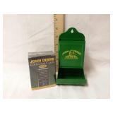 John Deere metal matchbook holder and deck of