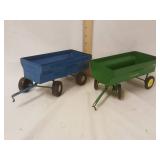 (2) Metal trailer. 1 John Deere, other no name