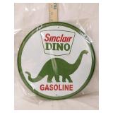 Sinclair Dino gasoline tin sign. 12" dia