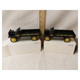 (2) John Deere mote ride cart. Diecast