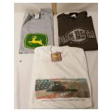 2 John Deere adult small T shirts & 1 Adult