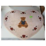 Heart shaped floor rug Teddy bear and hearts new