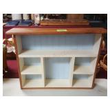Knick knack shelf wooden with creme and light