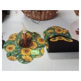 Candle mats handcrafted reversible  2 with candle