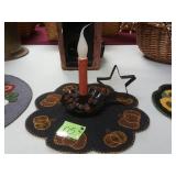 Reversible handcrafted candle mat with metal star
