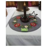 Handcrafted reversible candle mat with star