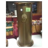 Brass umbrella stand lion head ring handles