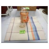 New 51x51 table cloth with new Yankee candle