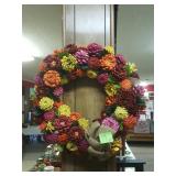 Beautiful handcrafted painted pinecone wreath