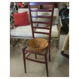 Plant chair painted with plant holder