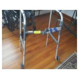 Aluminum walker adjustable with wheels on front
